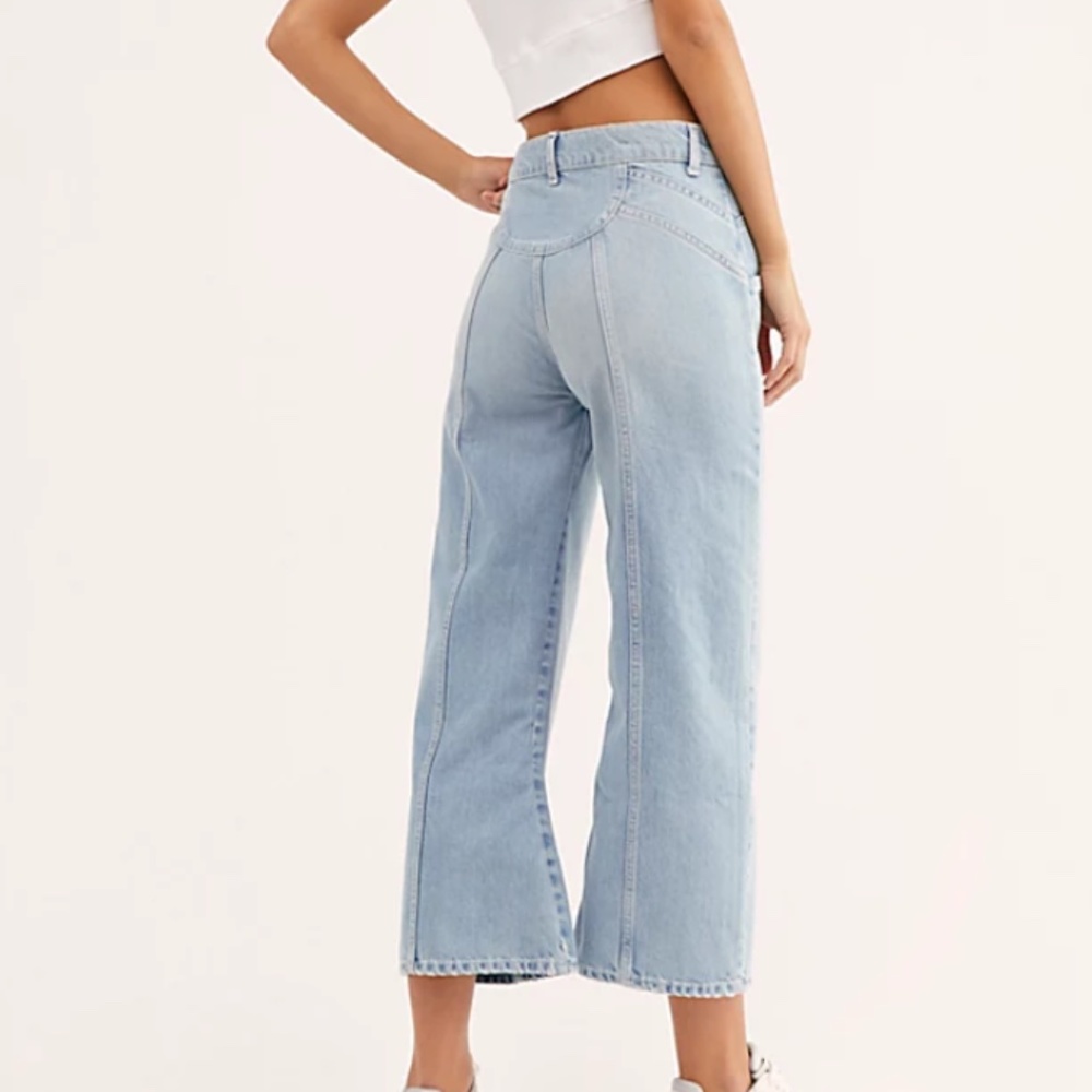 Free People Let Sunshine In Wide Leg Cropped Jeans